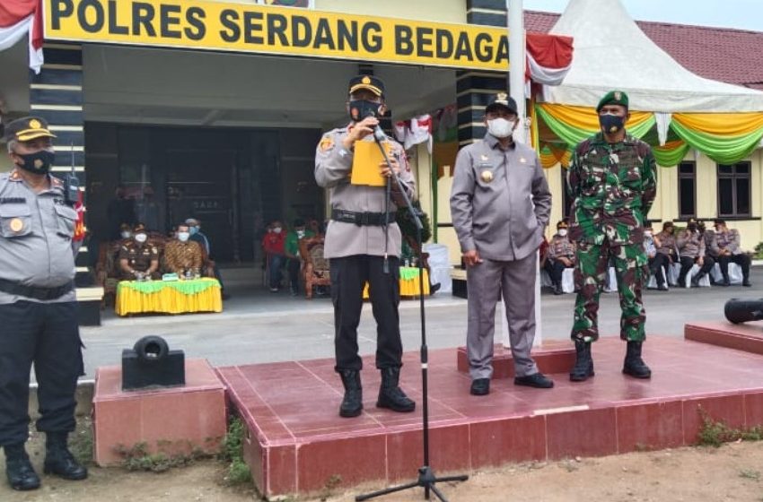  Polres Bersama Pemkab Sergai Gelar Apel Kesiapan Vaksinator Tambahan