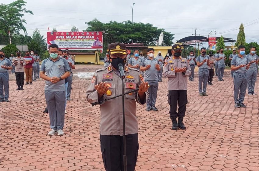  Gelar Hening Cipta, Polres Rokan Hilir Doakan Korban Covid-19