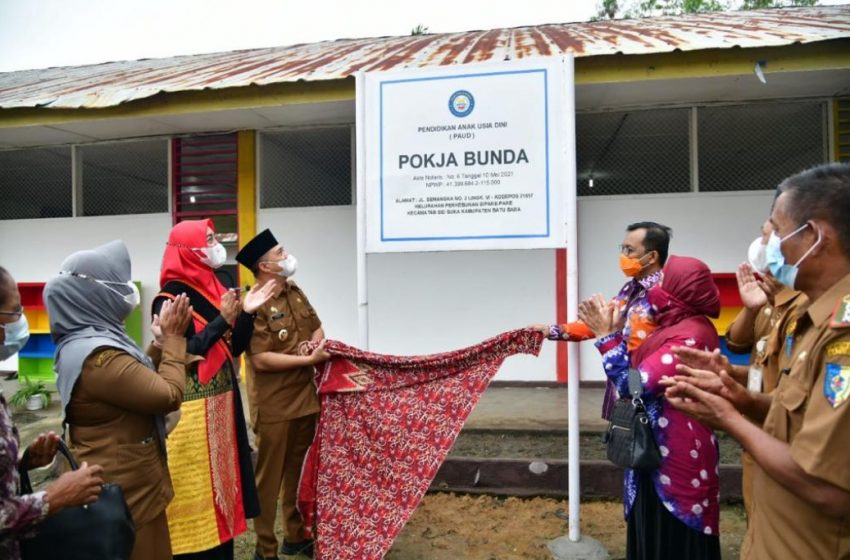  Bupati Zahir Bersama Bunda Paud Batubara Resmikan Paud Pokja Bunda Kelurahan Perkebunan Sipare-Pare