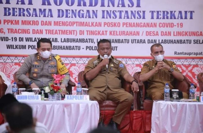  Pj Bupati Hadiri Rakorfor di Polres Labuhanbatu dan Himbau Masyarakat Patuhi Prokes