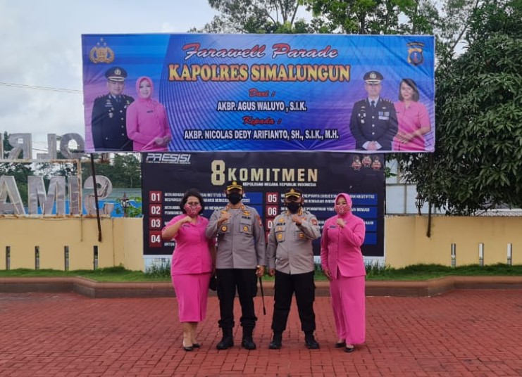  Polres Simalungun Gelar Parade Wall Pelepasan AKBP Agus Waluyo SIK MH