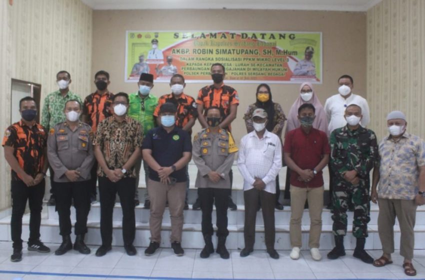  Kapolres Sergai Sosialisasi Pengetatan PPKM Mikro Level 3 Kepada Kades se-Perbaungan dan Pegajahan