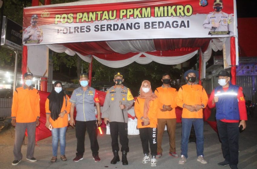  Polres Sergai Gelar Ops Yustisi Gabungan dan Terapkan Prokes dan PPKM Mikro di Sei Rampah dan Sei Bamban