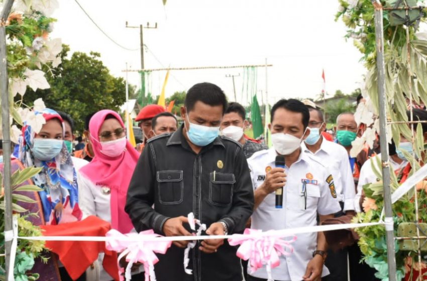  Ruas Jalan Desa Tebing Tinggi Sudah Dibangun, Masyarakat Gelar Syukuran