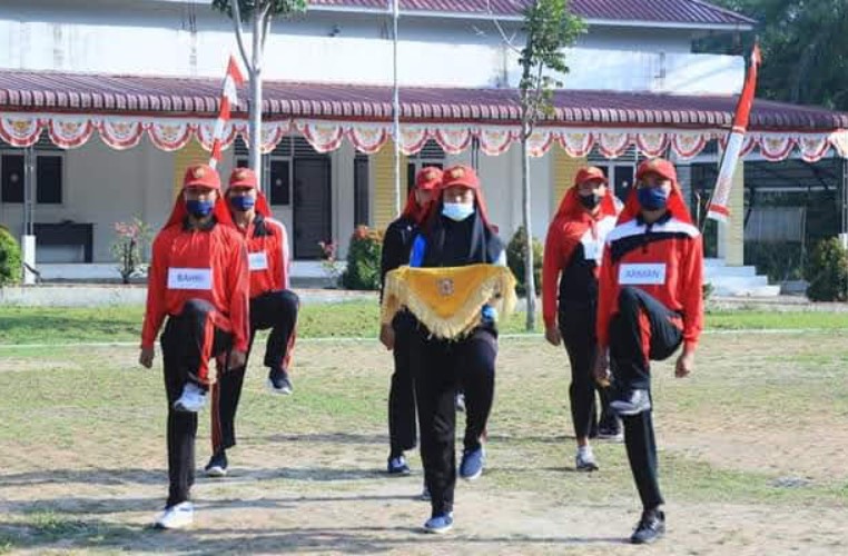 Jelang HUT RI, 48 Personil Paskibraka Labuhanbatu Latihan Formasi