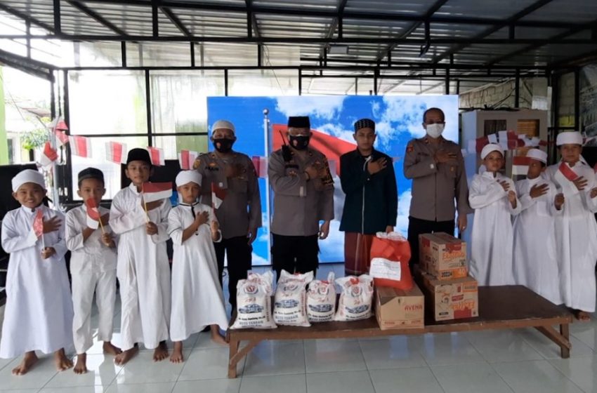  Jelang  HUT Ke- 76 RI, Polres Pelabuhan Belawan Berikan Sembako kepada Qur’an Center Asy Syairun