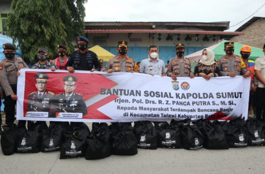  Kapolda Sumut Salurkan Sembako Kepada Warga Terdampak Banjir di 4 Kecamatan Batubara