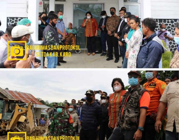 Bupati dan Wakil Bupati Karo Tinjau Bencana Longsor di Laubawang Kabanjahe