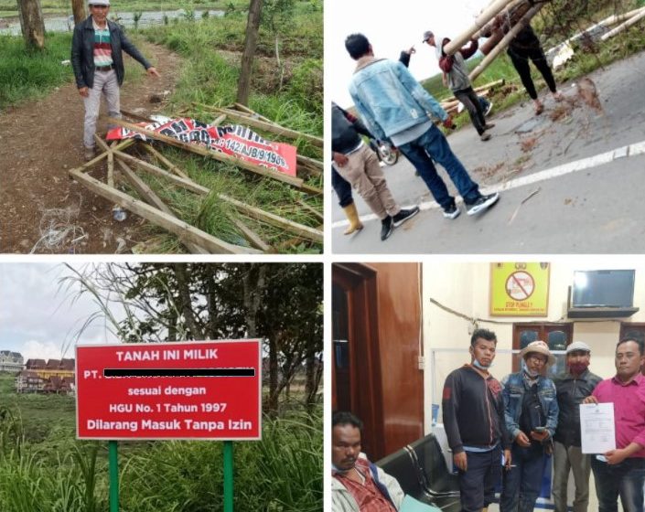  Sengketa Memanas di Puncak 2000 Siosar, Sejumlah Pria Cabut Paksa Plank Tanah Milik Keluarga BG Munthe dan Diganti dengan Plank PT BUK