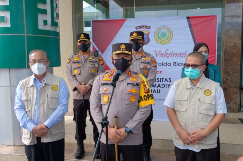  Polda Riau Gandeng UMRI Gelar Vaksinasi, Pacu Percepatan Herd Immunity di Lingkungan Kampus