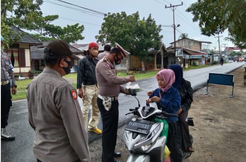 Operasi Yustisi, Personel Gabungan Polres Batubara Tindak Pelanggaran Prokes