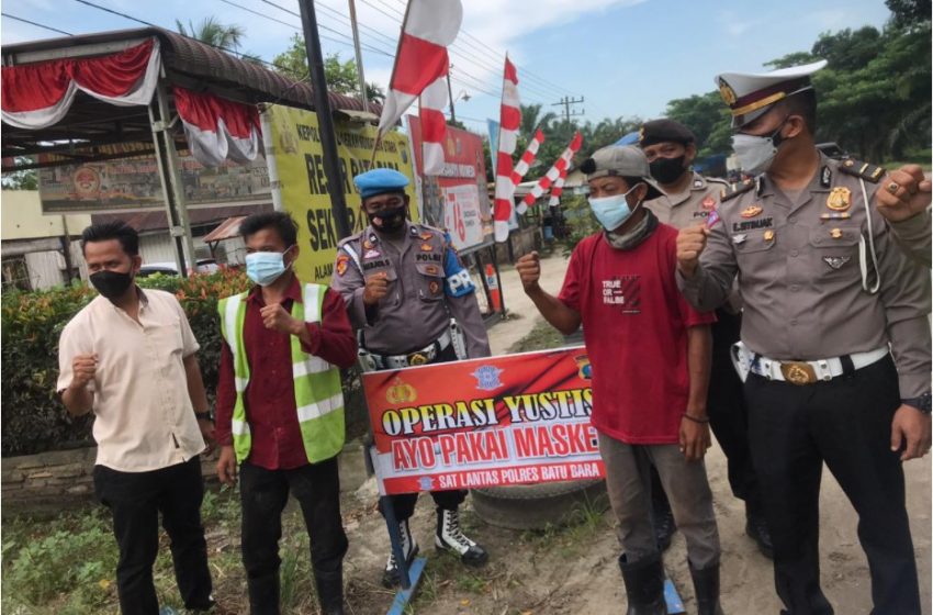 Tim Gabungan Polres Batubara Tindak Pelanggar Prokes