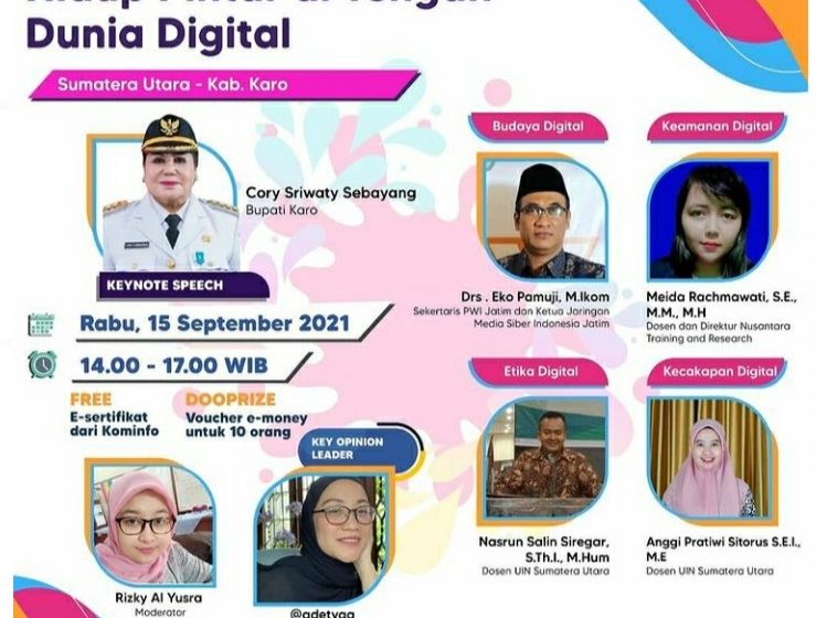  Bupati Karo Keynote Speech Webinar Gerakan Nasional Literasi Digital 2021