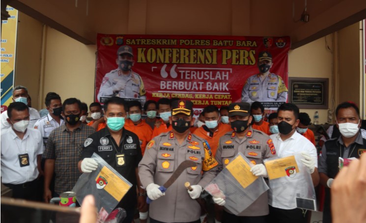 Polres Batubara Ringkus 16 Pelaku Kejahatan, 4 Diantaranya Ditembak