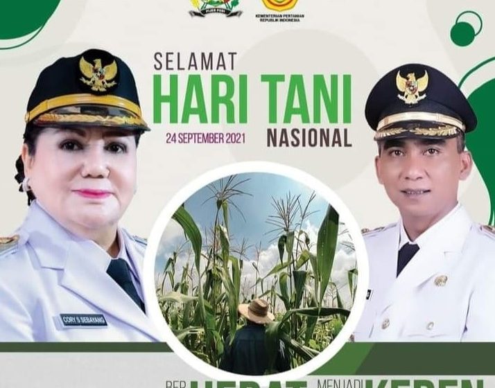  Bupati dan Wabup Karo: Selamat HUT Tani Nasional