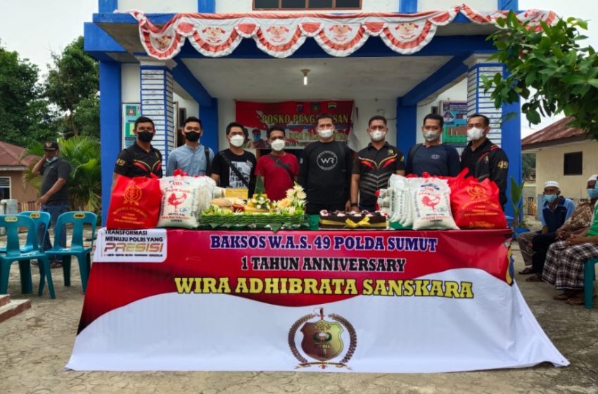 HUT Ke-1, Resimen Wira Adhibrata Sanskara (WAS 49) Polda Sumut Bagikan Paket Sembako