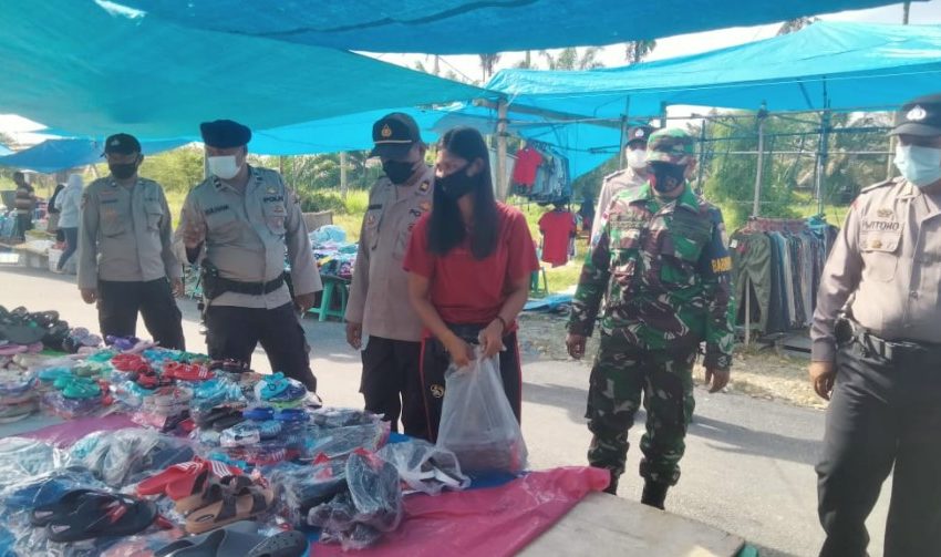 Kendalikan Penyebaran Covid- 19, Polsek Pantai Cermin Gelar Operasi Yustisi 