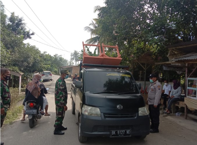 Tekan Penyebaran Covid-19, Polsek Kotarih Sekat Perbatasan Sergai-Deli Serdang