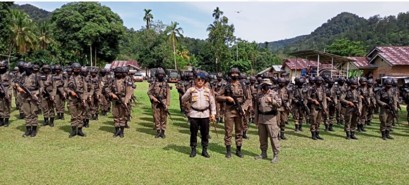  Back Up Pemberantasan Illegal Logging, 100 Personel Brimob Diturunkan di Rimbang Baling