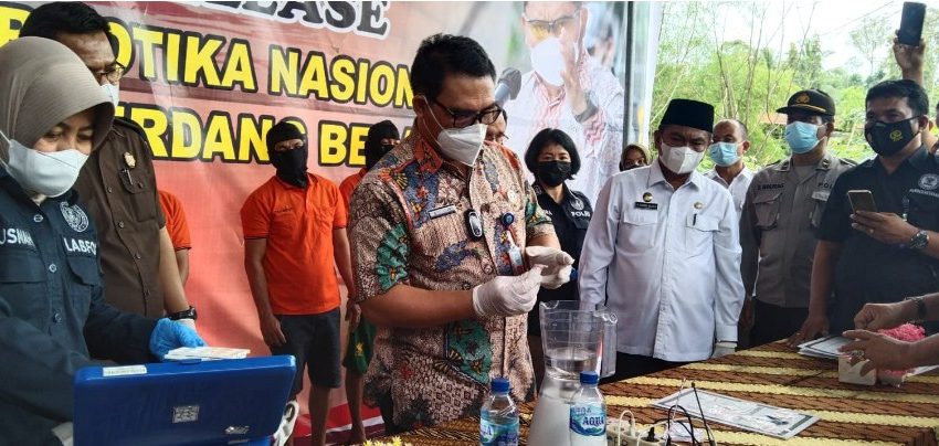  Direktur PSM BNN RI Musnahkan Barang Bukti Narkoba di BNNK Sergai