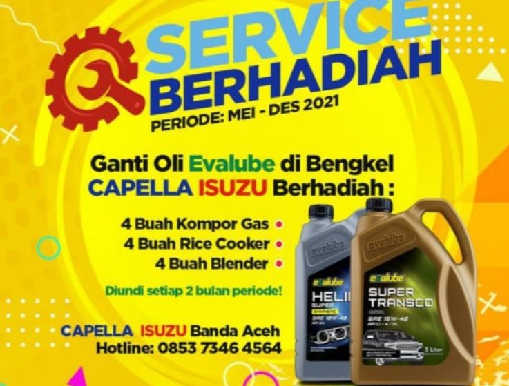  Semakin Dekat Dengan Konsumen, Oli Mobil Evalube Perluas Layanan Ganti Oli Bersama Capella Daihatsu dan Isuzu