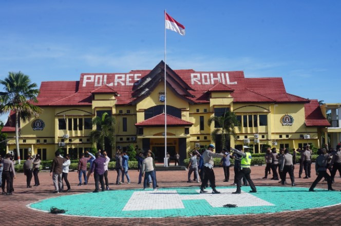  Polres Rokan Hilir Gelar Latihan Fungsi Teknis Kepolisian