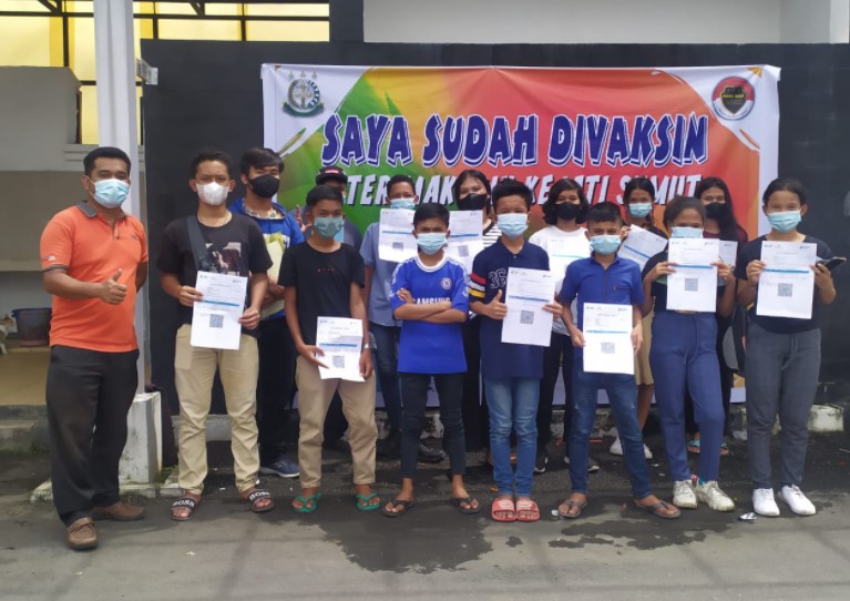  Panti Asuhan Sarah Kasih Setia Ikuti Program Vaksinasi di Kejatisu