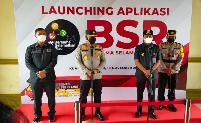  Kapolda Riau Lounching Aplikasi BSR di Kabupaten Kuantan Singingi