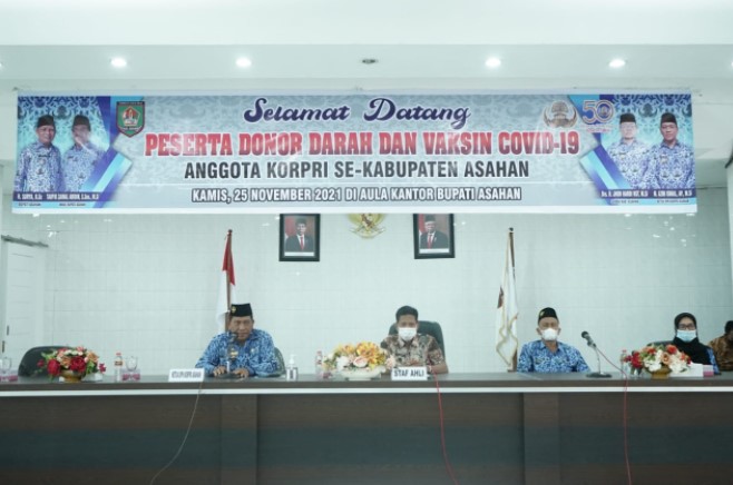 Peringati HUT Korpri, Pemkab Asahan Gelar Donor Darah dan Vaksin Covid -19