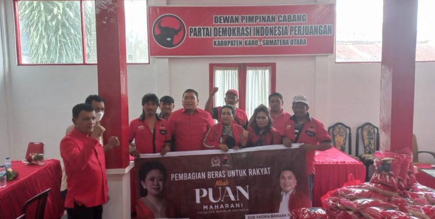  Bob Sitepu Salurkan Beras Bantuan Ketua DPR RI Puan Maharani di Karo