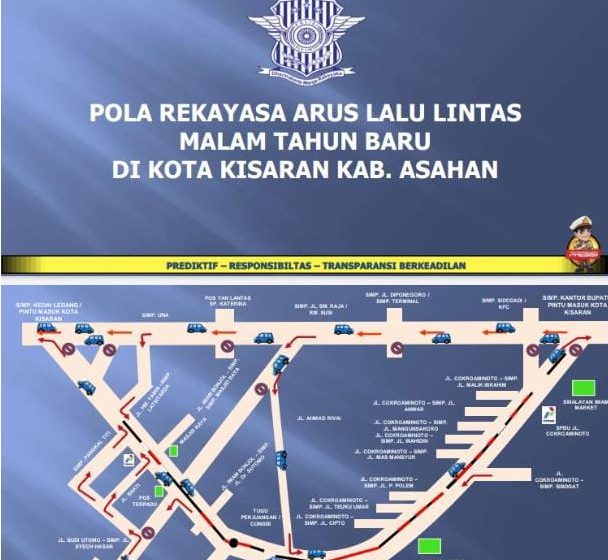  Satlantas Polres Asahan Tutup Beberapa Ruas Jalan di Malam Tahun Baru 2022