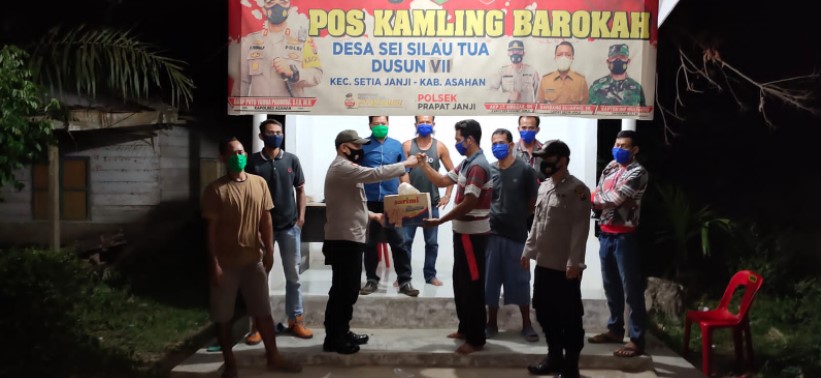  Ciptakan Situasi Kamtibmas yang Kondusif di Malam Hari, Personil Polres Asahan Patroli Pos Kamling Barokah