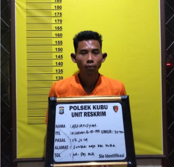  Edarkan Sabu di Warung, Seorang Pengangguran Diamankan Tim Opsnal Polsek Kubu