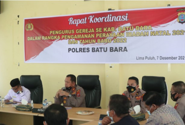 Polres Batubara Gelar Rakor Nataru Bersama Pengurus Gereja