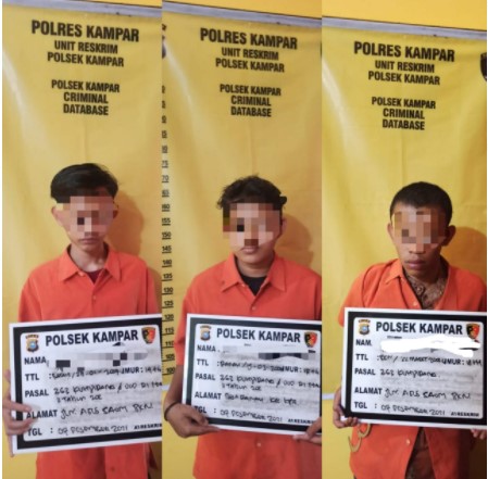  Polsek Kampar Tangkap 3 Pelaku Curanmor