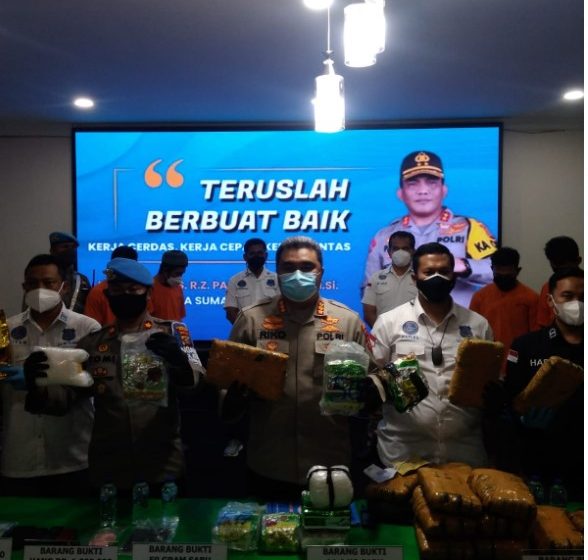  Polrestabes Medan Bongkar Penyelundupan Narkoba, Sabu 11, 473 Kg dan Ganja 16 Kg Disita