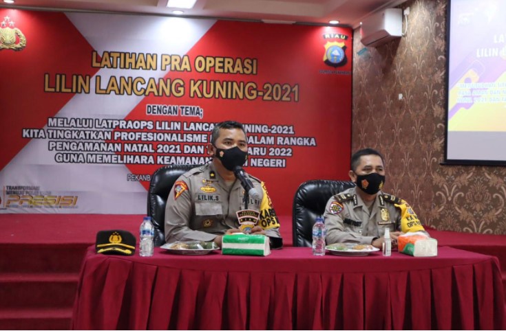  Polresta Pekanbaru Gelar Latihan Pra Operasi Lilin Lancang Kuning-2021