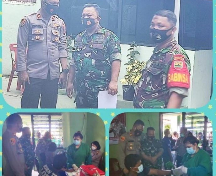  Polsek Medan Timur Gelar Vaksinasi Massal di Markas Koramil