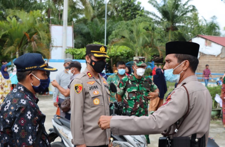  Cek Pelaksanaan Vaksinasi Hingga Pelosok Desa, Kapolres Batubara Imbau Masyarakat Patuhi Prokes 5M