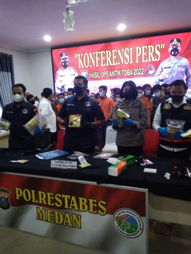  Operasi Antik Toba 2022 di Medan, Polrestabes Tangkap 105 Pengedar Narkoba dan 2.130, 08 Gram Sabu