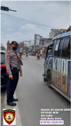 Antisipasi Kemacetan Pagi Hari, Sat Samapta Polres Batubara Gatur Lalin