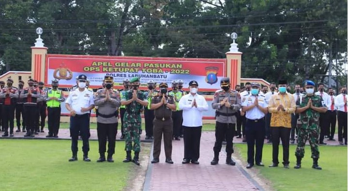 Ciptakan Suasana Kondusif Hari Raya Idul Fitri, Bupati Labuhanbatu Pimpin Apel Gelar Pasukan Ops 2022