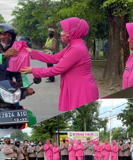  Keluarga Besar Polsek Medan Barat Bersama Bhayangkari Ranting Medan Barat Bagikan Ta’jil di Jalan Bilal