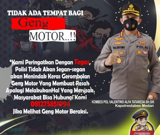 Kapolrestabes Medan: Tidak Ada Tempat Bagi Genk Motor