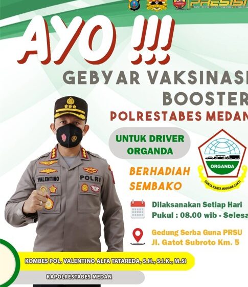  Berhadiah Sembako, Polrestabes Medan Medan Gelar Vaksinasi untuk Driver Organda