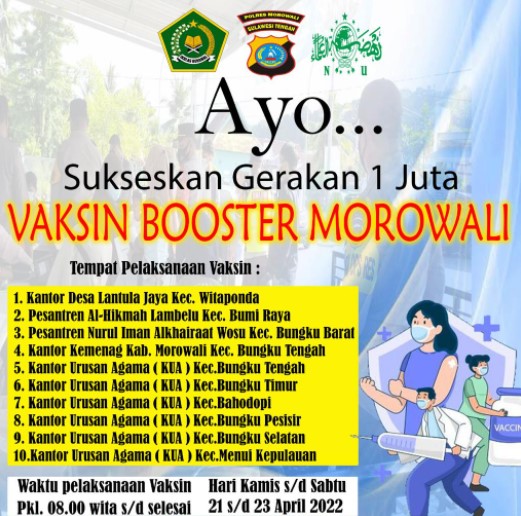  Polres Morowali Bekerjasama Kementerian Agama Gelar Giat Vaksinasi Booster