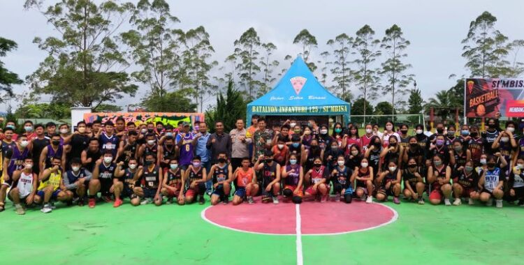  32 Tim Ikuti Turnamen Bola Basket di Batalyon Yonif 125/Simbisa