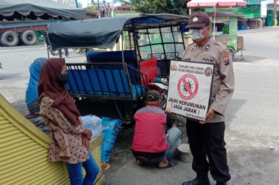 Pastikan Masyarakat Patuhi Prokes, Polsek Teluk Mengkudu Gencar Ops Yustisi