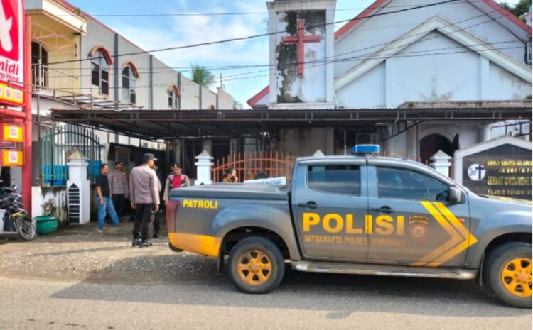  Peringati Hari Kenaikan Isa Almasih, Polres Morowali dan Polsek Jajarannya Patroli di Gereja