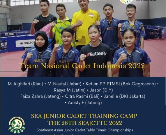 PP PTMSI Kirim Atlet U-15 dan Junior Berprestasi Berlaga di THE 26TH SEAJCTTC 2022 & THE 12TH SEATTC 2022 Bangkok Thailand